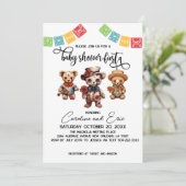 Mexicaanse Dag van het Dode Baby shower Fiesta Kaart (Staand voorkant)