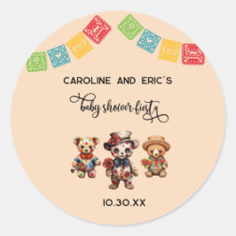 Mexicaanse Dag van het Dode Baby shower Fiesta Ronde Sticker