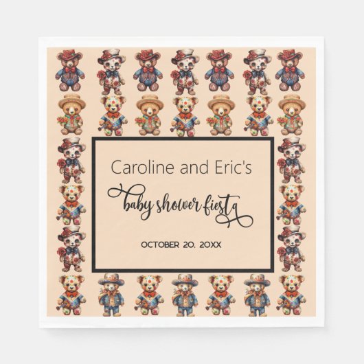 Mexicaanse Dag van het Dode Baby shower Servet (Voorkant)