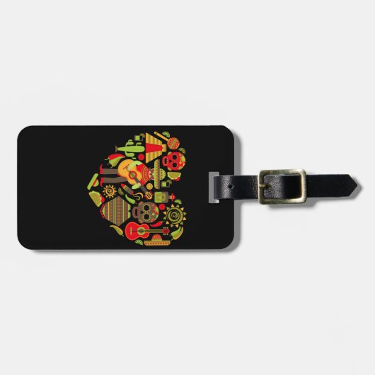 Mexicaanse dag van het dode Mexico Bagagelabel (Voorkant horizontaal)