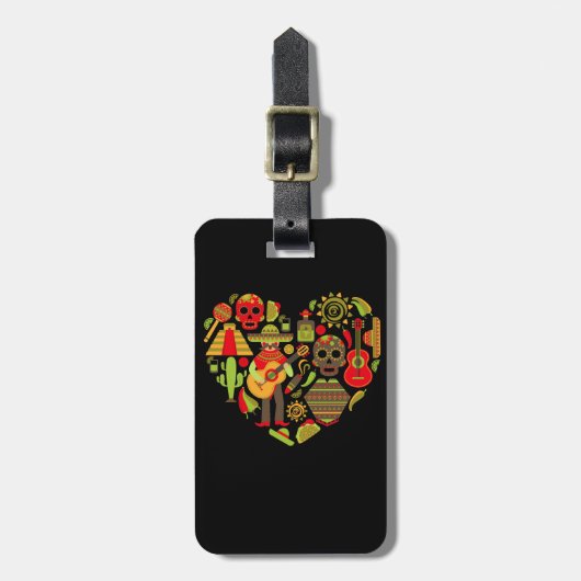 Mexicaanse dag van het dode Mexico Bagagelabel (Voorkant verticaal)