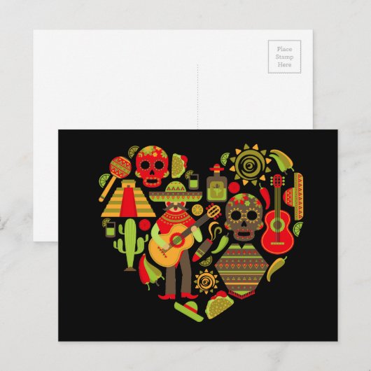 Mexicaanse dag van het dode Mexico Briefkaart (Voorkant / Achterkant)