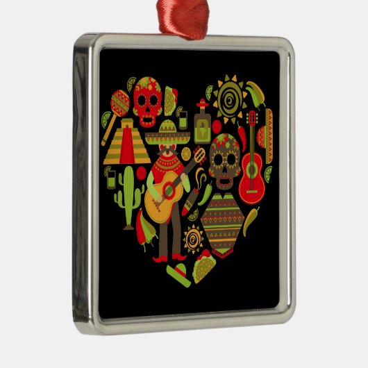 Mexicaanse dag van het dode Mexico Metalen Ornament (Rechts)