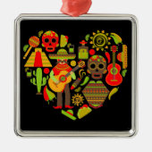 Mexicaanse dag van het dode Mexico Metalen Ornament (Voorkant)