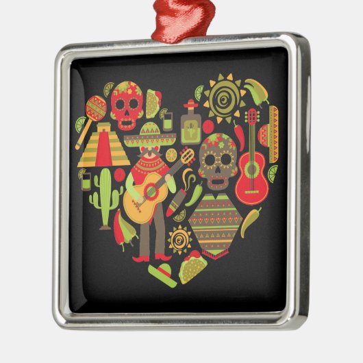 Mexicaanse dag van het dode Mexico Metalen Ornament (Links)