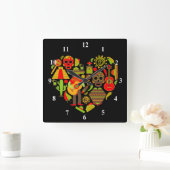 Mexicaanse dag van het dode Mexico Vierkante Klok (Huis)