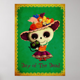 Mexicaanse dag van het dodenmeisje poster