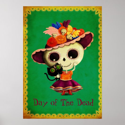 Mexicaanse dag van het dodenmeisje poster (Voorkant)