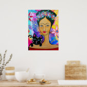 Mexicaanse dame en haar Poster Cat (Keuken)