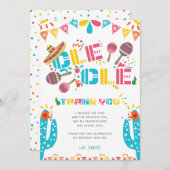 Mexicaanse Dank je kaart Cactus Feest (Voorkant / Achterkant)