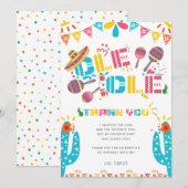 Mexicaanse Dank je wel Feest Cactus Kaart (Voorkant / Achterkant)