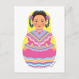 Mexicaanse danser Matryoshka Briefkaart