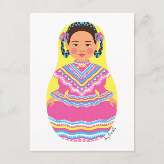 Mexicaanse danser Matryoshka Briefkaart (Voorkant)