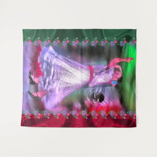 Mexicaanse danser & Rozen 0175 Wandkleed (Voorkant (horizontaal))