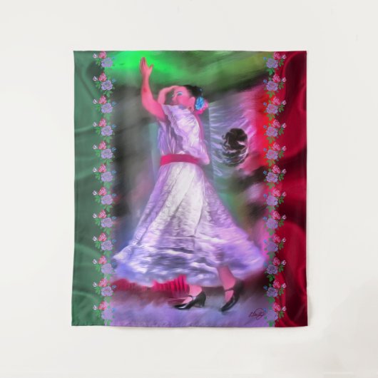Mexicaanse danser & Rozen 0175 Wandkleed (Voorkant)