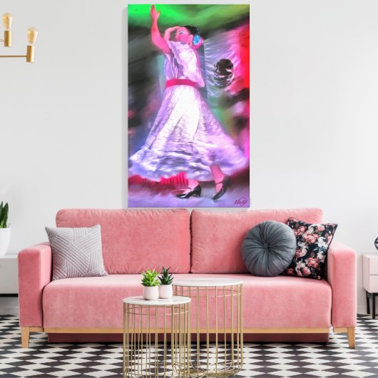 Mexicaanse danseres 0175 Canvas Art Print (Insitu (Woonkamer))