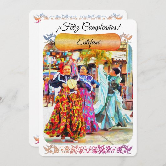 Mexicaanse dansers 2549 Birthday Kaart (Voorkant / Achterkant)