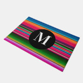 Mexicaanse dekenfeest strepen monogram serape deurmat (Schuin)