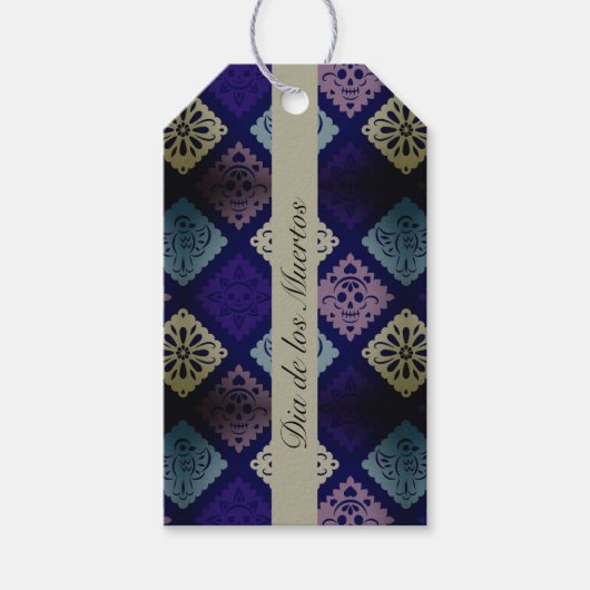 Mexicaanse Dia de los Muertos aanpasbaar Cadeaulabel (Voorkant)