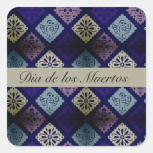 Mexicaanse Dia de los Muertos aanpasbaar Vierkante Sticker