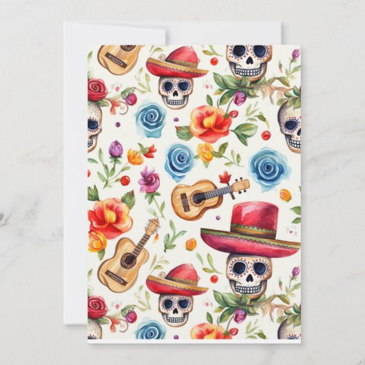 Mexicaanse Día de los Muertos Baby shower Fiesta Kaart (Achterkant)