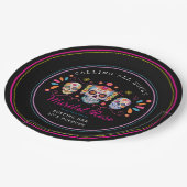 Mexicaanse Dia de los Muertos Sugar Skull Verjaard Papieren Bordje (Gekanteld)