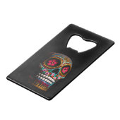 Mexicaanse dia van de dode skeleton Art Death Art Creditkaart Flessenopener (Voorkant Gekanteld)