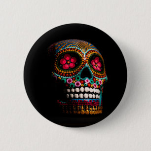 Mexicaanse dia van de dode skeleton Art Death Art Ronde Button 5,7 Cm