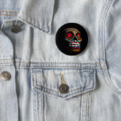 Mexicaanse dia van de dode skeleton Art Death Art Ronde Button 5,7 Cm (In situ)