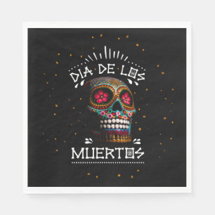 Mexicaanse dia van de dode skeleton Art Death Art Servet