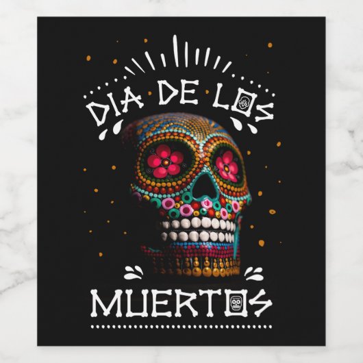 Mexicaanse dia van de dode skeleton Art Death Art Wijn Etiket (Enkel label)
