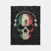 Mexicaanse dj-schedel met hoofdtelefoon fleece deken (Voorkant)