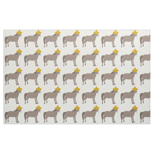 Mexicaanse Donkey Day of the Dead Patterned Stof (Fat Quarter)