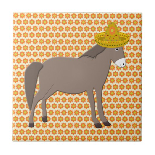 Mexicaanse Donkey Day of the Dead Tegeltje (Voorkant)