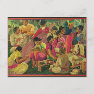 Mexicaanse dorpscène briefkaart