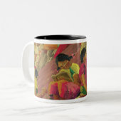 Mexicaanse dorpscène tweekleurige koffiemok (Voorkant links)