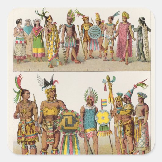 Mexicaanse dress vierkante sticker (Voorkant)