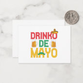 Mexicaanse Drinko de Mayo Grappig Cinco de Mayo Ca Notitiekaartje (Voorkant / Achterkant in situ)