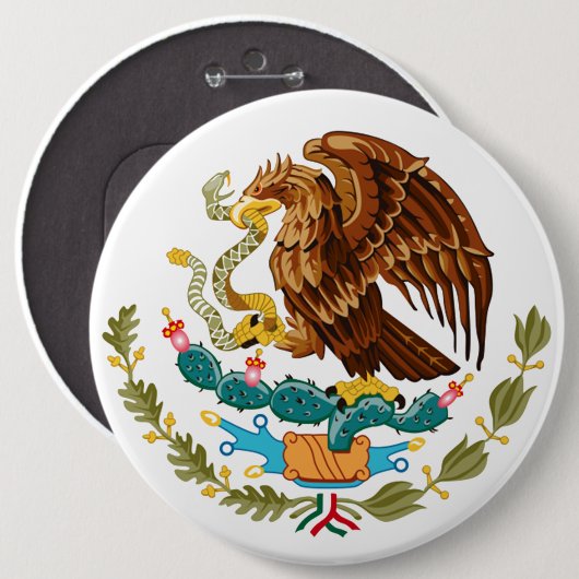 Mexicaanse Eagle Ronde Button 6,0 Cm (Voorkant /achterkant)
