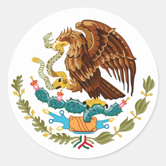 Mexicaanse Eagle Ronde Sticker (Voorkant)