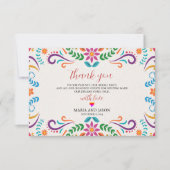 Mexicaanse Elegante Kleurrijke Floral Fiesta bruil Bedankkaart (Voorkant)