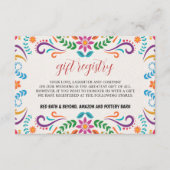 Mexicaanse Elegante Kleurrijke Floral Fiesta bruil Informatiekaartje (Voorkant)