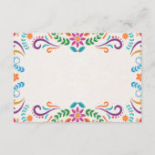 Mexicaanse Elegante Kleurrijke Floral Fiesta bruil Informatiekaartje (Achterkant)