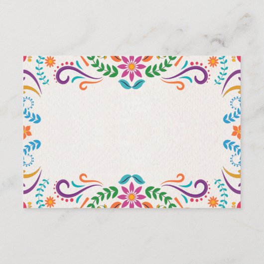 Mexicaanse Elegante Kleurrijke Floral Fiesta bruil Informatiekaartje (Achterkant)