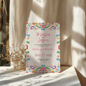 Mexicaanse Elegante Kleurrijke Floral Fiesta bruil Kaart