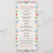 Mexicaanse Elegante Kleurrijke Floral Fiesta bruil Programmakaart (Achterkant)