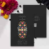 Mexicaanse Elegante Moderne Bloemen Rancho QR Huwe Save The Date