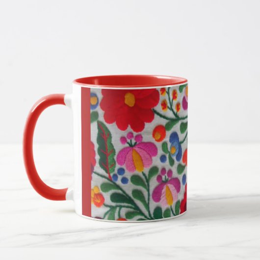 Mexicaanse Embroidery Afbeelding Coffee Mok Tea Cu (Links)