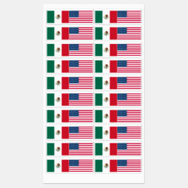 Mexicaanse en Amerikaanse vlag Labels