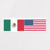 Mexicaanse en Amerikaanse vlag Labels (Design 1)